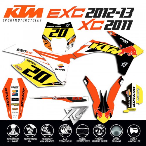 KIT DECO pour KTM EXC EXC-F 125-200-250-300-350-450 RAL