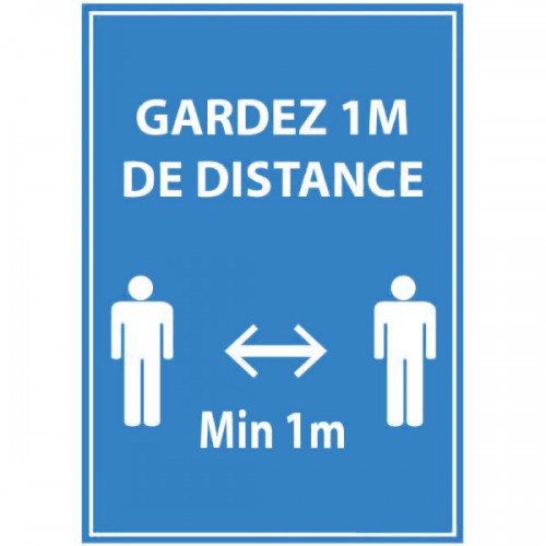 Autocollant sticker GARDEZ 1 METRE DE DISTANCE Decografix