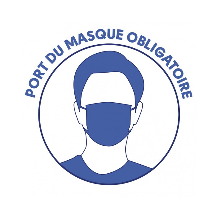 Sticker Autocollant securité pour PORT DU MASQUE OBLIGATOIRE covid 19 Decografix