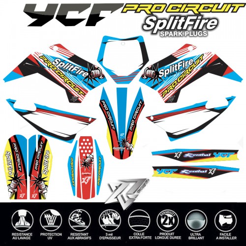 KIT DECO YCF BIGY PILOT SM 125 150 88 2020 2019 2021PRO CIRCUIT
