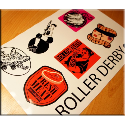 Planche de stickers ROLLER-DERBY decografix