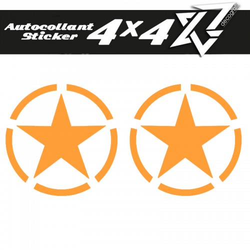 Kit Stickers 4×4 Etoile Star autocollants decografix Orange