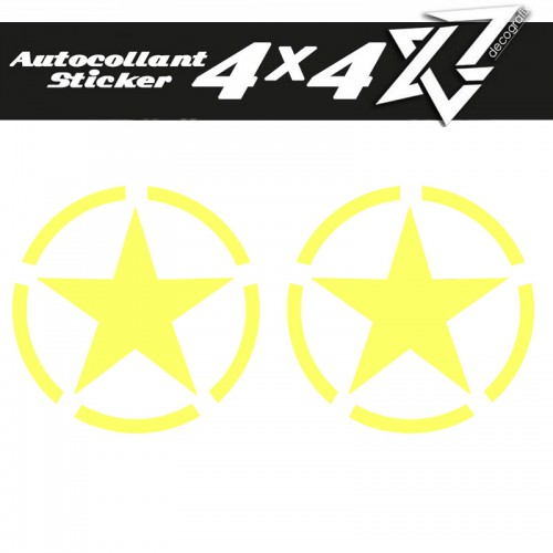 Kit Stickers 4×4 Etoile Star autocollants decografix Jaune