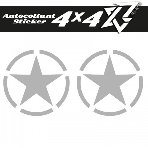 Kit Stickers 4×4 Etoile Star autocollants decografix Gris