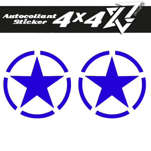 Kit Stickers 4×4 Etoile Star autocollants decografix Bleu marine