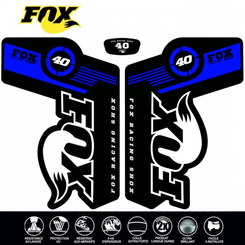 26 inch FOX 40 FORKS Decals BLUE by Decografix