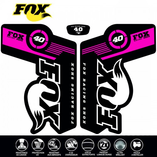 26 inch FOX 40 FORKS Decals Pink by Decografix