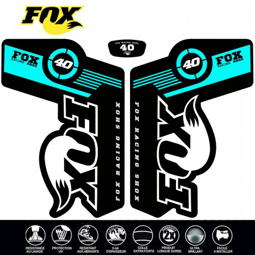 FOX 40 Gabel-Aufkleber hellblau