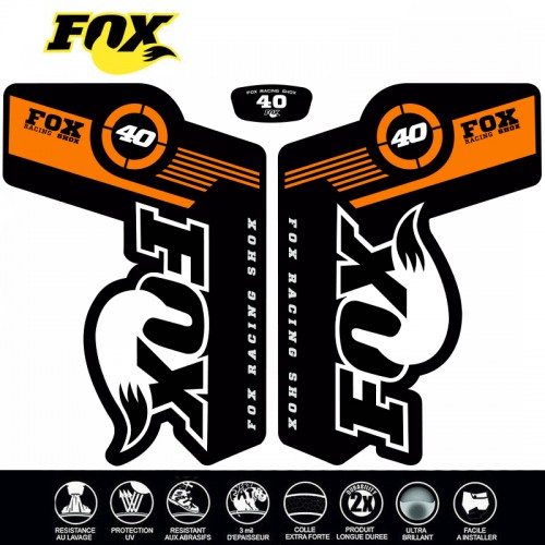 26 inch FOX 40 FORKS Decals Orange