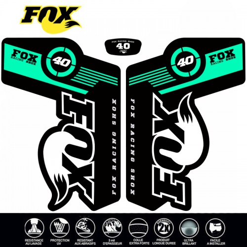 26 inch FOX 40 FORKS Decals Light green