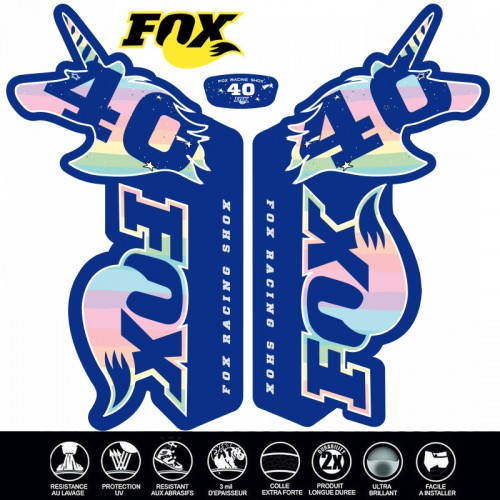 FOX 40 UNICORN FORKS Decals Graphics in BLUE