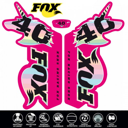 FOX 40 UNICORN FORKS Decals Graphics in PINK