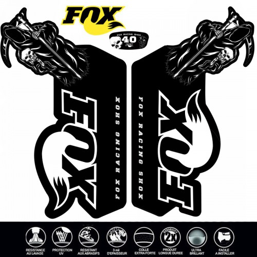 FOX 40 Gabel-Aufkleber Schädel tot