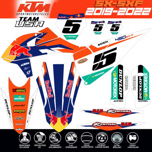 2022 Kit déco KTM SX-SXF 125-250-450 TEAM RED BULL Decografix