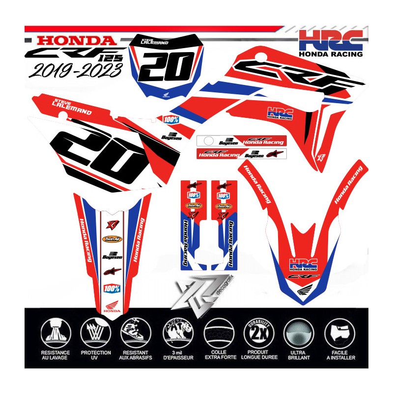 Full CRF125 HONDA motocross graphics by decografix.