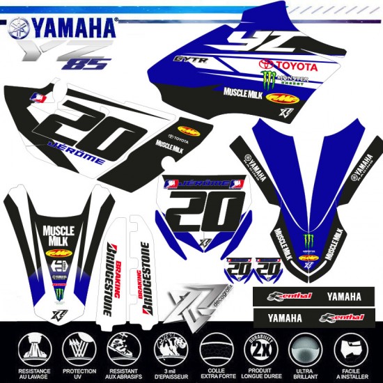 YAMAHA 85 YZ MONSTER MUSCLE MILK GRAPHICS by Decografix