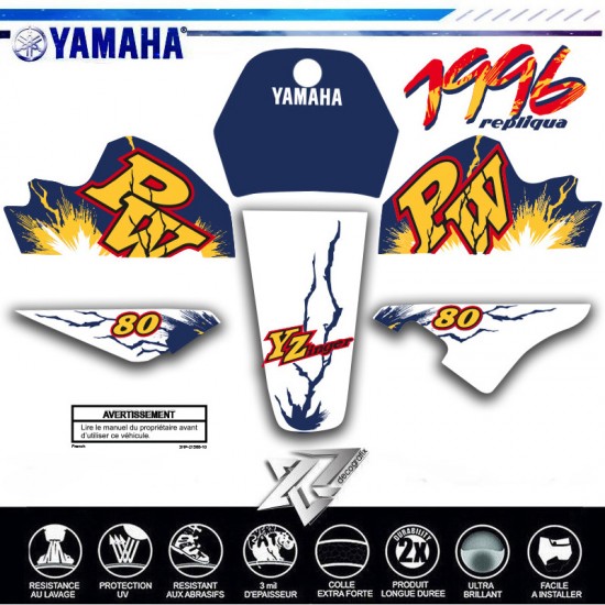 Grafik kit PW 80 1996 für YAMAHA PW80 Original-Typenaufkleber Decografix