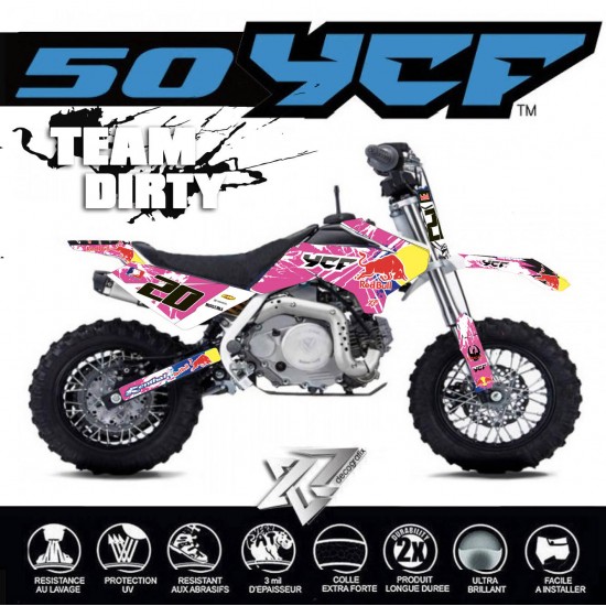 2025-2020 YCF 50 TEAM DIRTY PINK FULL GRAPHICS by DECOGRAFIX.