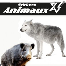 Stickers Animaux sauvages sanbliers loups véhicule utilitare camionnette Decografix
