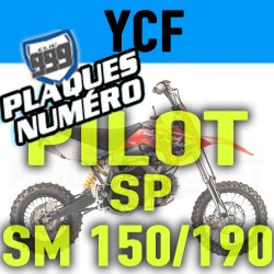 DÉCO PLAQUES NUMÉROS YCF PILOT SM-SP 150-190